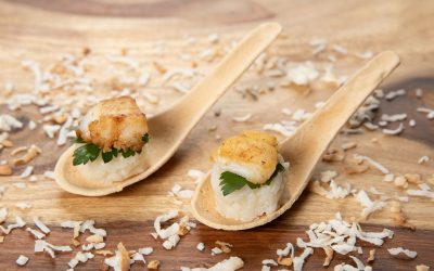 Toasted Coconut, Crispy Cod, Rice Cake