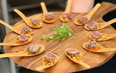 Tuna Medallions, Jicama Carrot Slaw